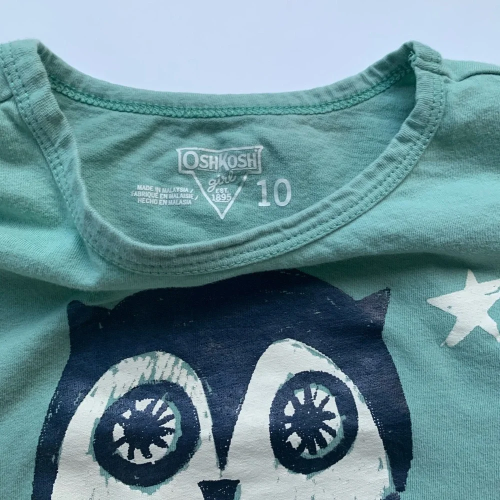 Oshkosh long sleeve t shirt green with owl 10